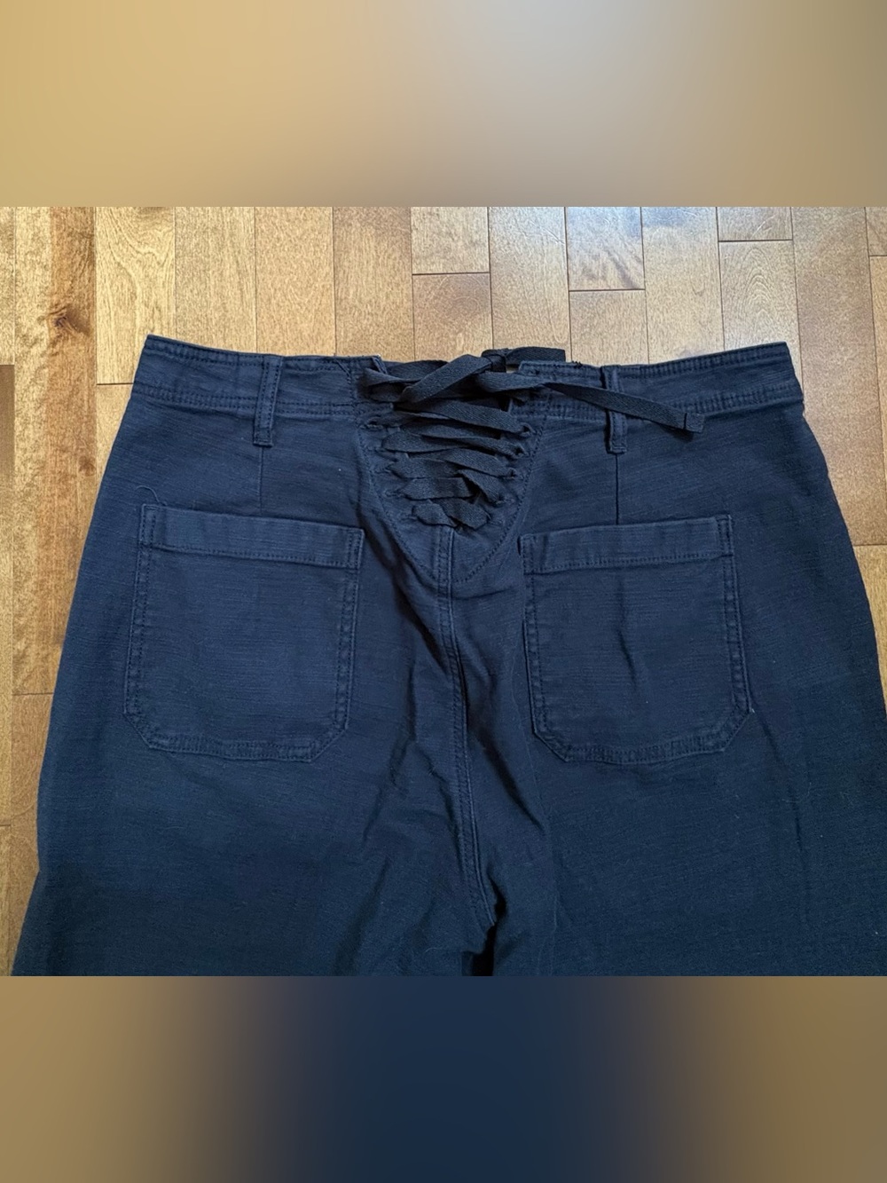 Torrid Black Wide-Leg Lace-Up Back Utility Crop Pants Size 18 - Picture 9 of 14